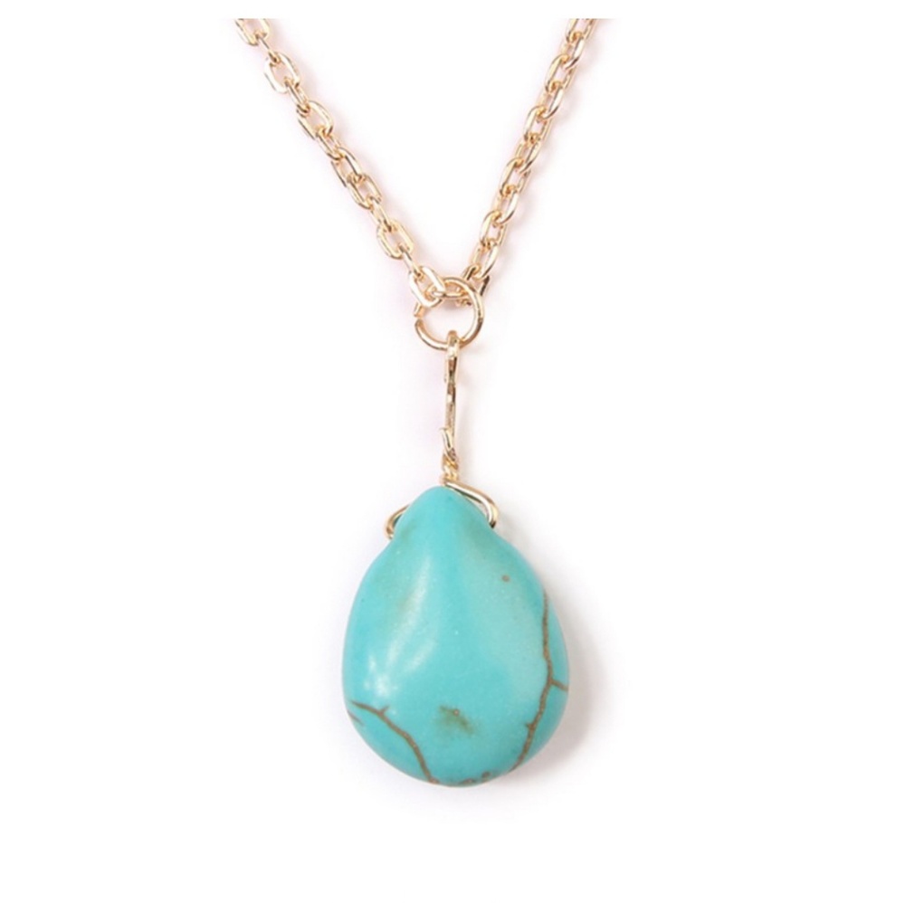 Turquoise Teardrop Layered Necklace - Picture 3 of 3